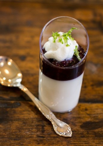 Lime Posset with Blackberry Cassis Compote
