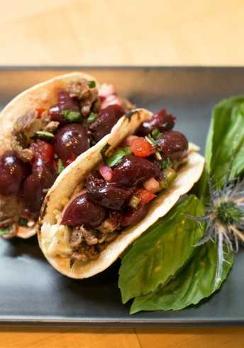 Korean Streat Tacos With Dark Sweet Cherry Salsa