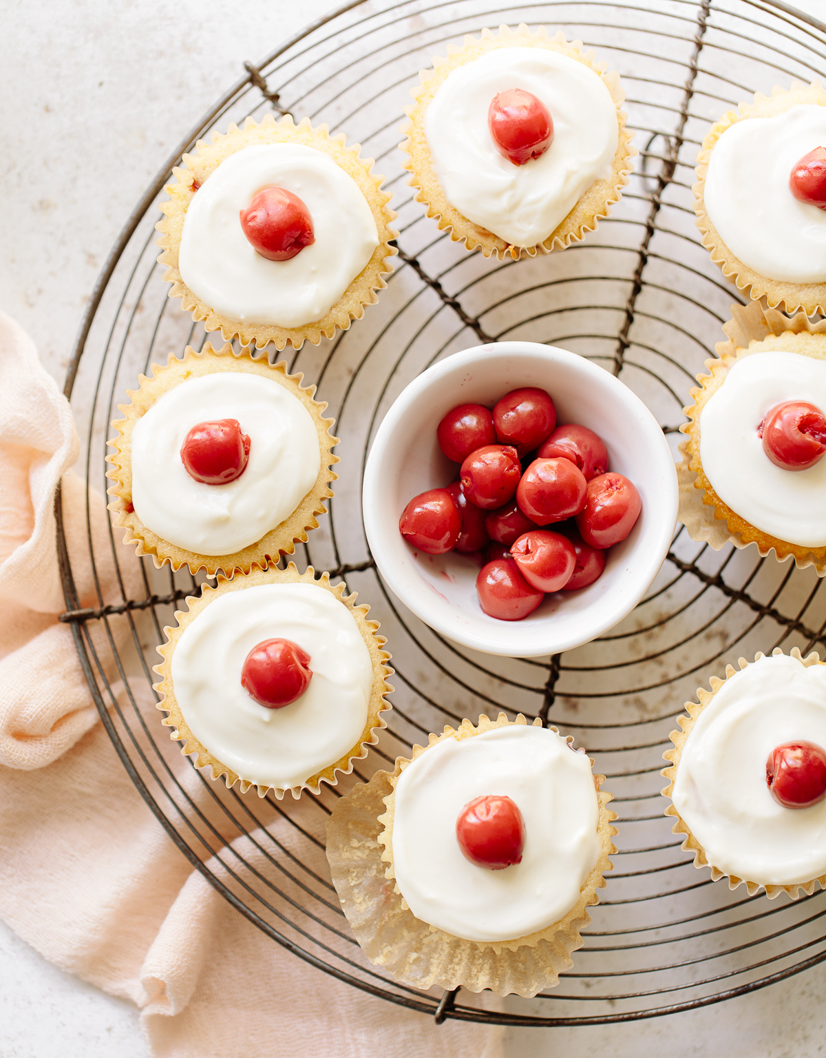 Red Tart Cherry Vanilla Cupcakes