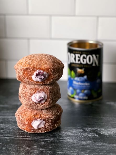 Blueberry and Cream Churro Donuts